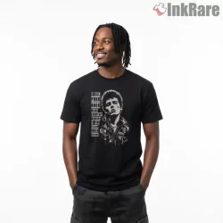 The Clash Punk With A Purpose Portrait Shirt on black short sleeve shirt for men graphic tee
