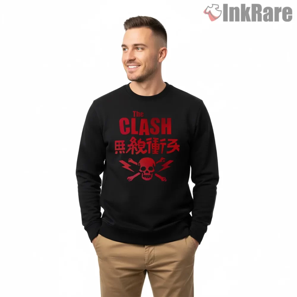 The Clash Red Skull Japanese Punk Symbol Shirt on graphic shirt for men graphic tee