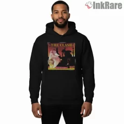 The Clash Rock The Casbah Album Scene Shirt on black hoodie for men graphic tee