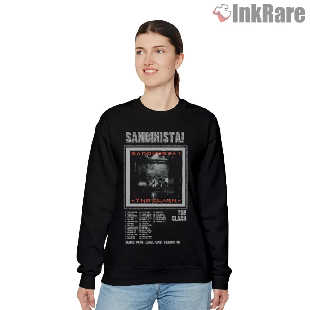 The Clash Sandinista Album Tracklist Archive Shirt on graphic shirt for women graphic tee