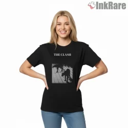 The Clash Stage Grid Performance Shirt on black short sleeve shirt for women graphic tee