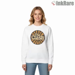 The Clash Sunburst Vintage Logo Shirt on graphic shirt for women graphic tee