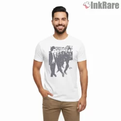 The Clash Vintage Walking Band Photo Shirt on white short sleeve shirt for men graphic tee