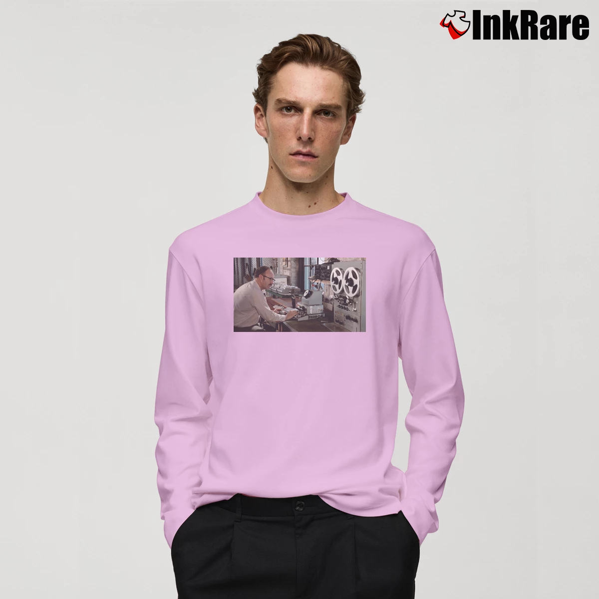 Men’s The Conversation Movie Scene Long-Sleeve Shirt in light pink | Sleek, Lightweight, Year-Round Wear