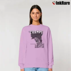 Women’s The Cramps Bad Music For Bad People Relaxed Sweatshirt in light pink | Soft, Laid-Back Vibe