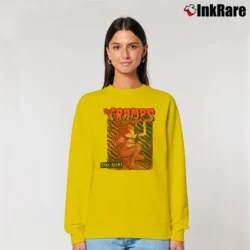 Women’s The Cramps Stay Sick Punk Relaxed Sweatshirt in yellow | Soft, Laid-Back Vibe