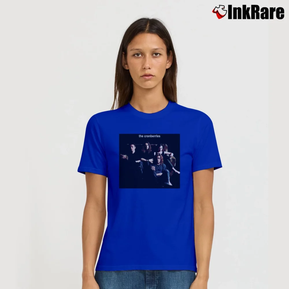 Women’s The Cranberries Custom Pop Band Concert Signature T-Shirt in royal blue | Soft, Flattering Fit