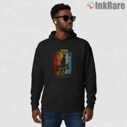 The Cure Cassette Tape Retro Shirt on black hoodie for men graphic tee