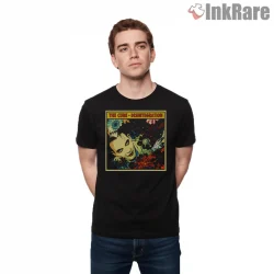 The Cure Disintegration Psychedelic Comic Shirt on black short sleeve shirt for men graphic tee