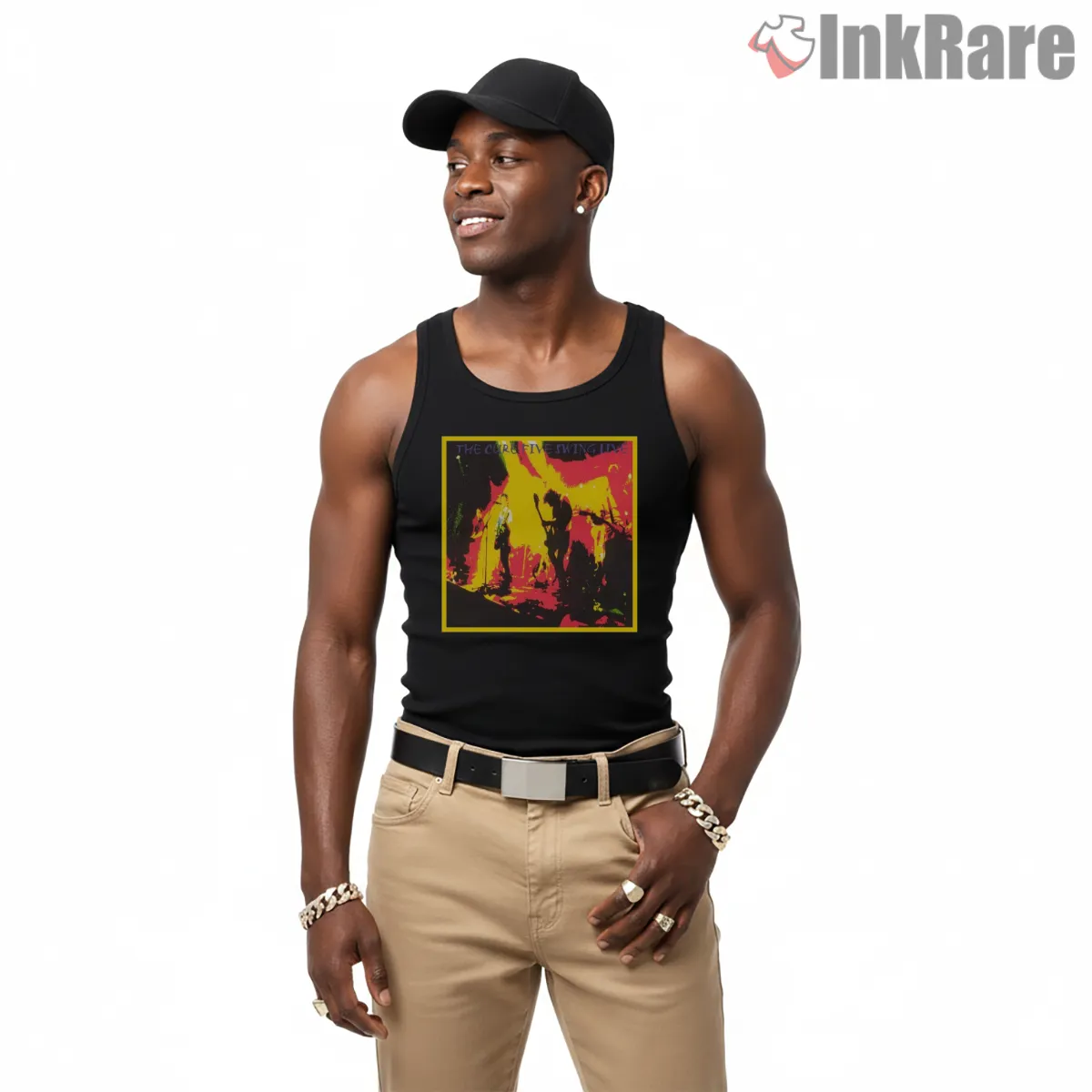 The Cure Five Swing Live Concert Tank Top Black The Cure Five Swing Live Concert Shirt on black tank top for men graphic tee