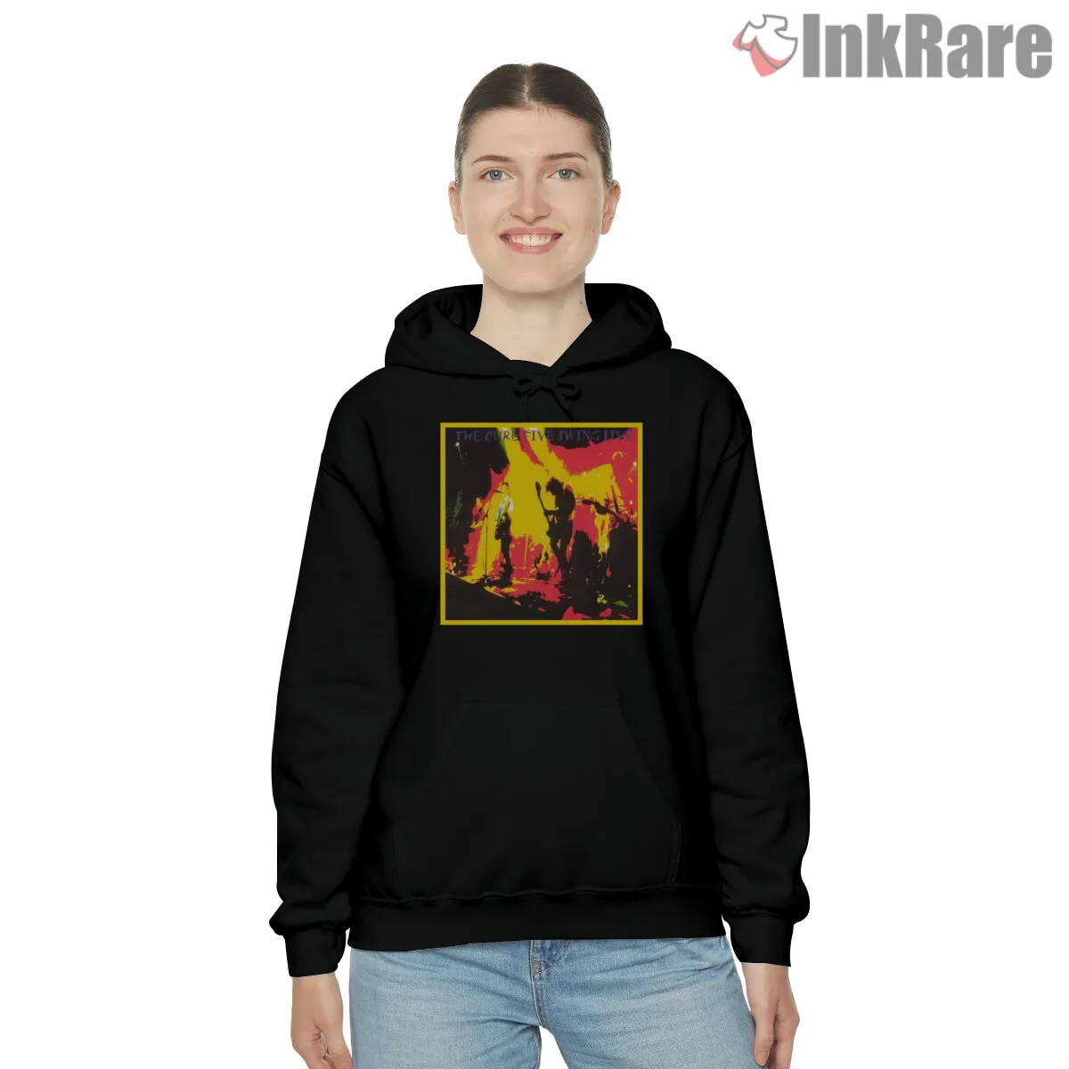 The Cure Five Swing Live Concert Hoodie Black The Cure Five Swing Live Concert Shirt on black hoodie for women graphic tee