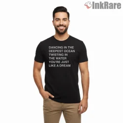 The Cure Just Like Heaven Lyric Shirt on black short sleeve shirt for men graphic tee