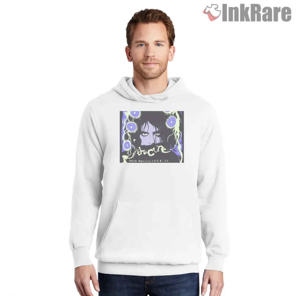 The Cure North America Tour Gothic Shirt on white hoodie for men graphic tee