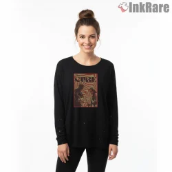 The Cure Psychedelic 90s Concert Shirt on black long sleeve shirt for women graphic tee