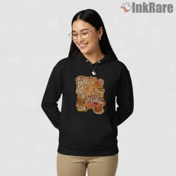 The Cure Psychedelic Love Poster Shirt on black hoodie for women graphic tee