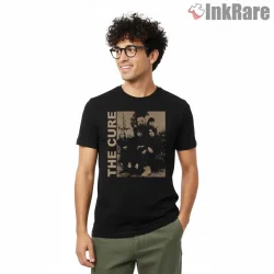 The Cure Vintage Band Photo Shirt on black short sleeve shirt for men graphic tee
