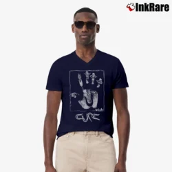 Men’s The Cure Wish Album V-Neck Tee in navy | Sharp, Breathable, Everyday Staple