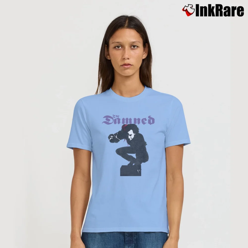 Women’s The Damned Captain Sensible Gothic Punk Signature T-Shirt in light blue | Soft, Flattering Fit