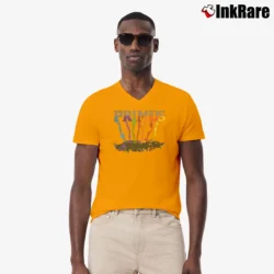 Men’s The Desaturating Seven Album Art V-Neck Tee in orange | Sharp, Breathable, Everyday Staple