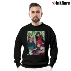 Men’s The Devil Is A Part Timer Anime Crewneck Sweatshirt in black | Cozy Fabric, Clean Style