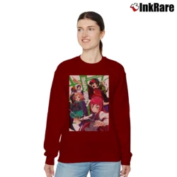 Women’s The Devil Is A Part Timer Anime Relaxed Sweatshirt in maroon | Soft, Laid-Back Vibe