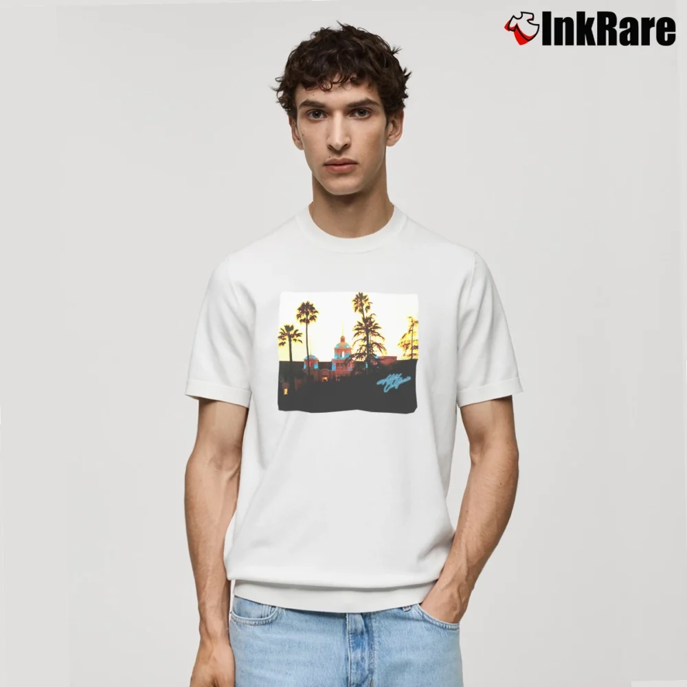 Men’s The Eagles Hotel California Classic T-Shirt in white | Soft, Breathable Everyday Wear