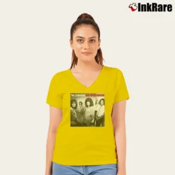 Women’s The Essential REO Speedwagon V-Neck Tee in yellow | Chic Neckline, Soft Texture