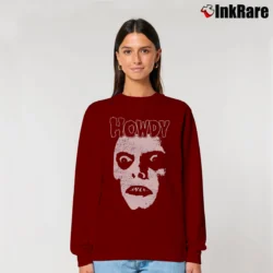 Women’s The Exorcist Captain Howdy Horror Relaxed Sweatshirt in maroon | Soft, Laid-Back Vibe