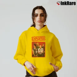 Women’s the exploited london poster punk band Cozy Hoodie in yellow | Warm, Structured, Stylish