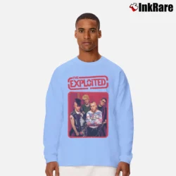 Men’s the exploited london poster punk band Long-Sleeve Shirt in light blue | Sleek, Lightweight, Year-Round Wear