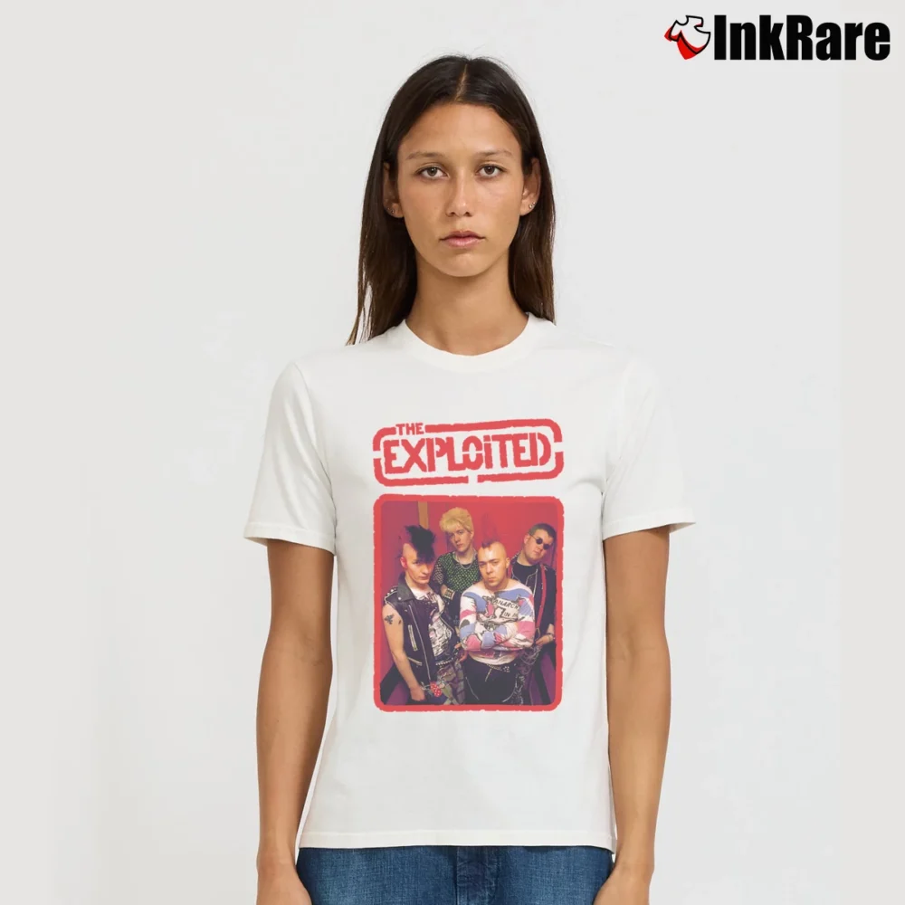 Women’s the exploited london poster punk band Signature T-Shirt in white | Soft, Flattering Fit