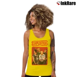 Women’s the exploited london poster punk band Tank Top in yellow | Lightweight, Movement-Friendly