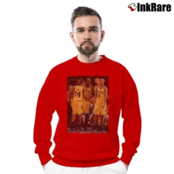 Men’s The Fab Five Michigan for College Basketball Fans Crewneck Sweatshirt in red | Cozy Fabric, Clean Style