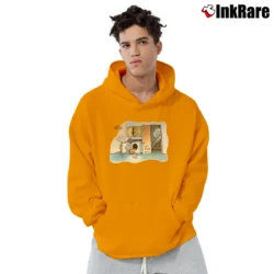 Men’s The Far Side Cat Trap 90s Comic Pullover Hoodie in orange | Cozy, Durable, Modern Fit