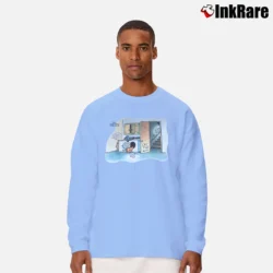 Men’s The Far Side Cat Trap 90s Comic Long-Sleeve Shirt in light blue | Sleek, Lightweight, Year-Round Wear