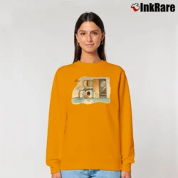 Women’s The Far Side Cat Trap Gary Larsen Classic Relaxed Sweatshirt in orange | Soft, Laid-Back Vibe