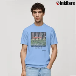 Men’s The Far Side Vegan Comic 90s Vegetarian Classic T-Shirt in light blue | Soft, Breathable Everyday Wear