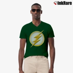 Men’s The Flash Season TV Show V-Neck Tee in forest green | Sharp, Breathable, Everyday Staple
