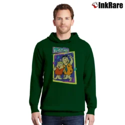 Men’s The Flintstones Classic Cartoon Pullover Hoodie in forest green | Cozy, Durable, Modern Fit