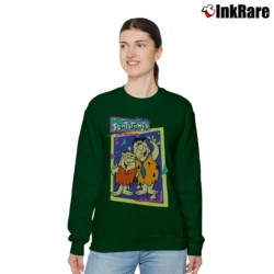 Women’s The Flintstones Classic Cartoon Relaxed Sweatshirt in forest green | Soft, Laid-Back Vibe