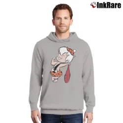 Men’s The Flintstones Flexing Bamm Pullover Hoodie in sport grey | Cozy, Durable, Modern Fit