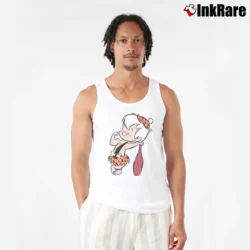 Men’s The Flintstones Flexing Bamm Tank Top in white | Breathable, Active-Friendly Design