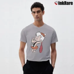 Men’s The Flintstones Flexing Bamm V-Neck Tee in sport grey | Sharp, Breathable, Everyday Staple