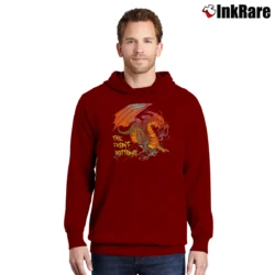 Men’s The Front Bottoms Dragon Band Graphic Pullover Hoodie in maroon | Cozy, Durable, Modern Fit