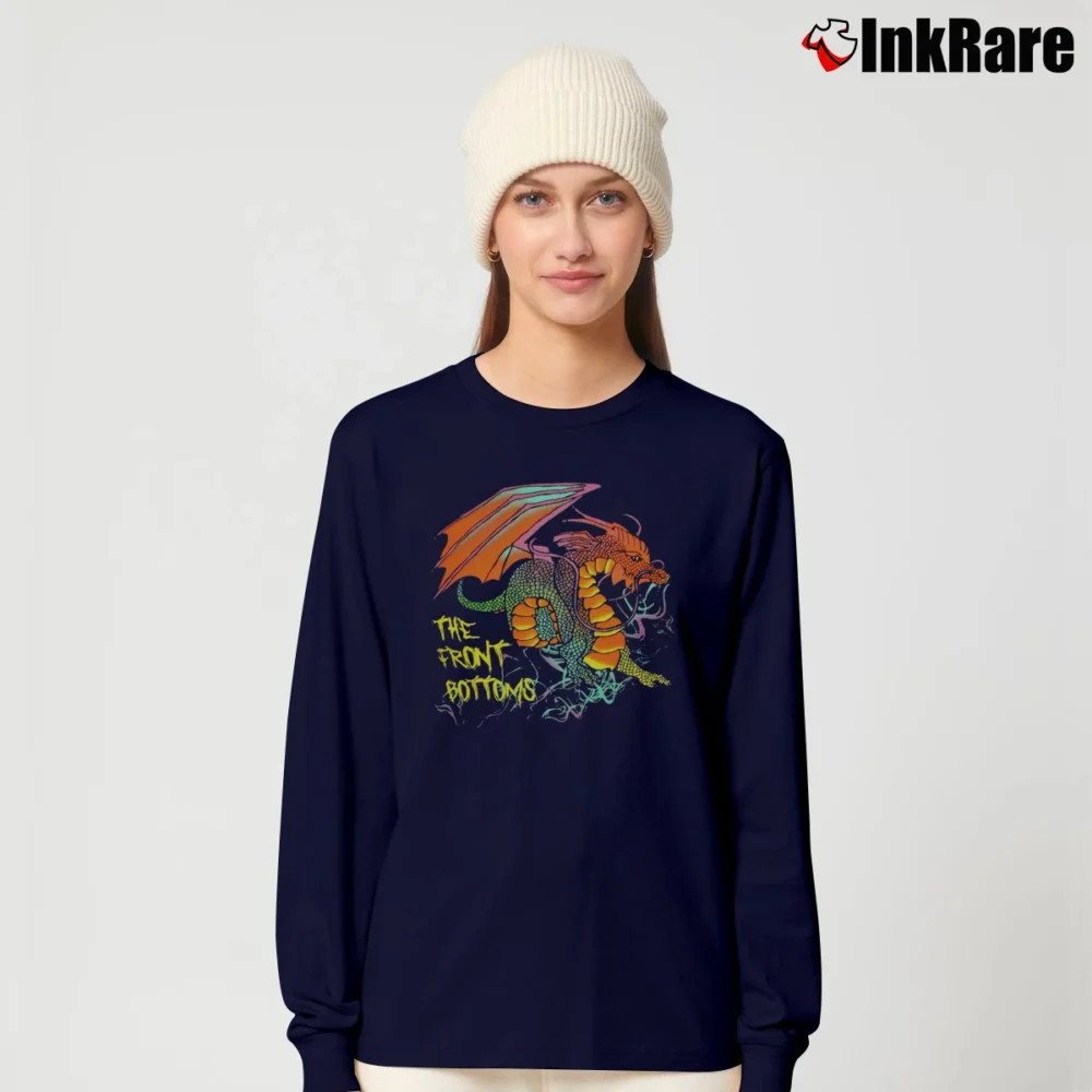 Women’s The Front Bottoms Dragon Band Graphic Long-Sleeve Top in navy | Sleek, Versatile, All-Season