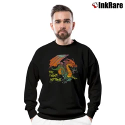 Men’s The Front Bottoms Dragon Band Graphic Crewneck Sweatshirt in black | Cozy Fabric, Clean Style
