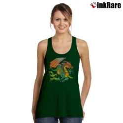 Women’s The Front Bottoms Dragon Band Graphic Tank Top in forest green | Lightweight, Movement-Friendly