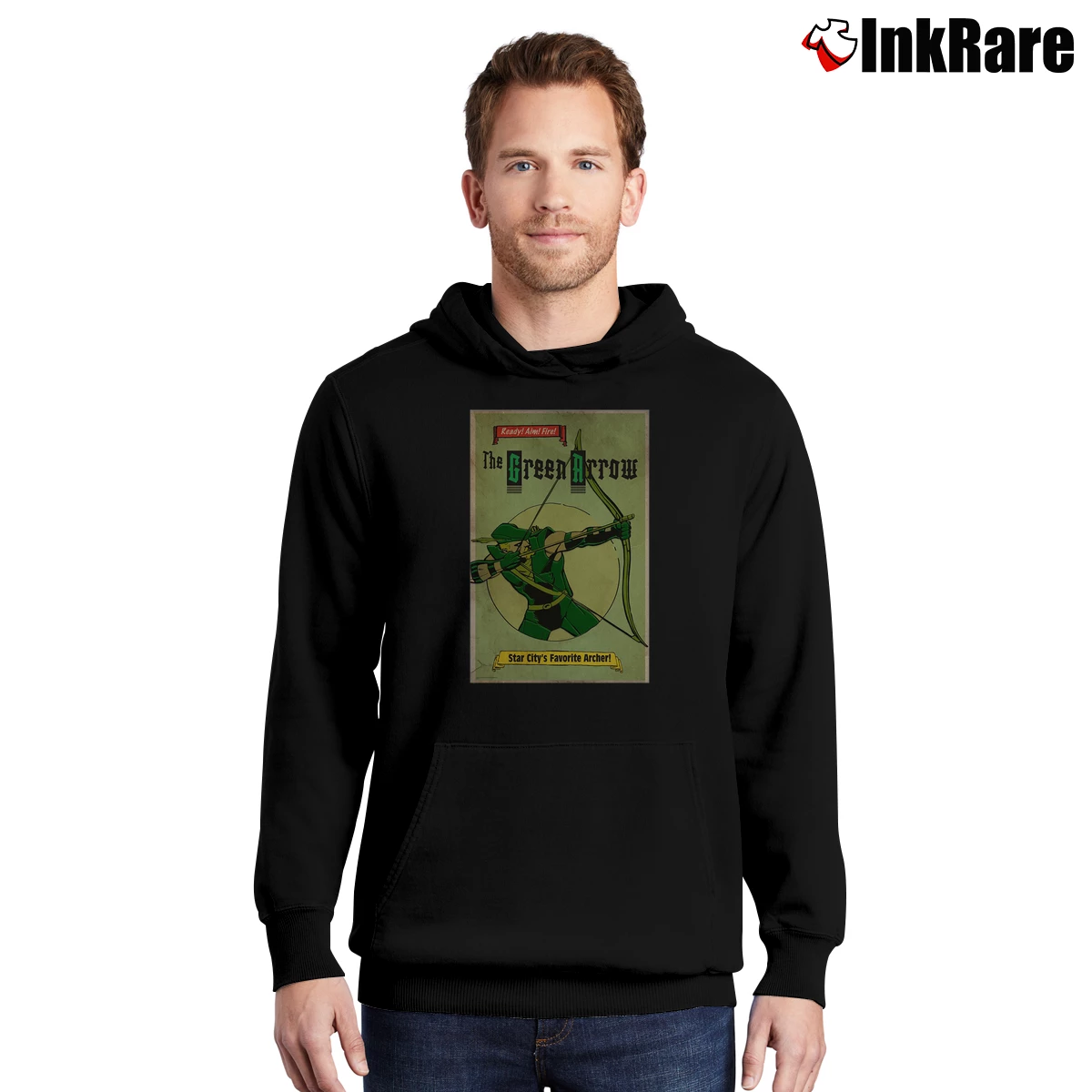 Men’s The Green Arrow Dc Pullover Hoodie in black | Cozy, Durable, Modern Fit