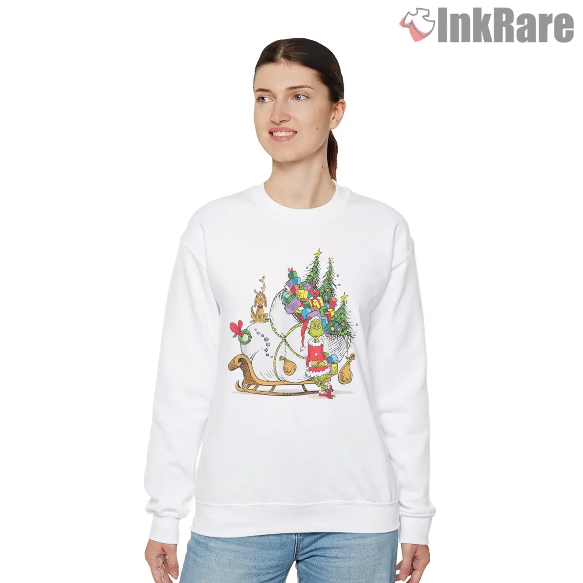 The Grinch Christmas Sleigh Gift Pile Illustration Shirt The Grinch Christmas Sleigh Gift Pile Illustration Shirt on graphic shirt for women graphic tee