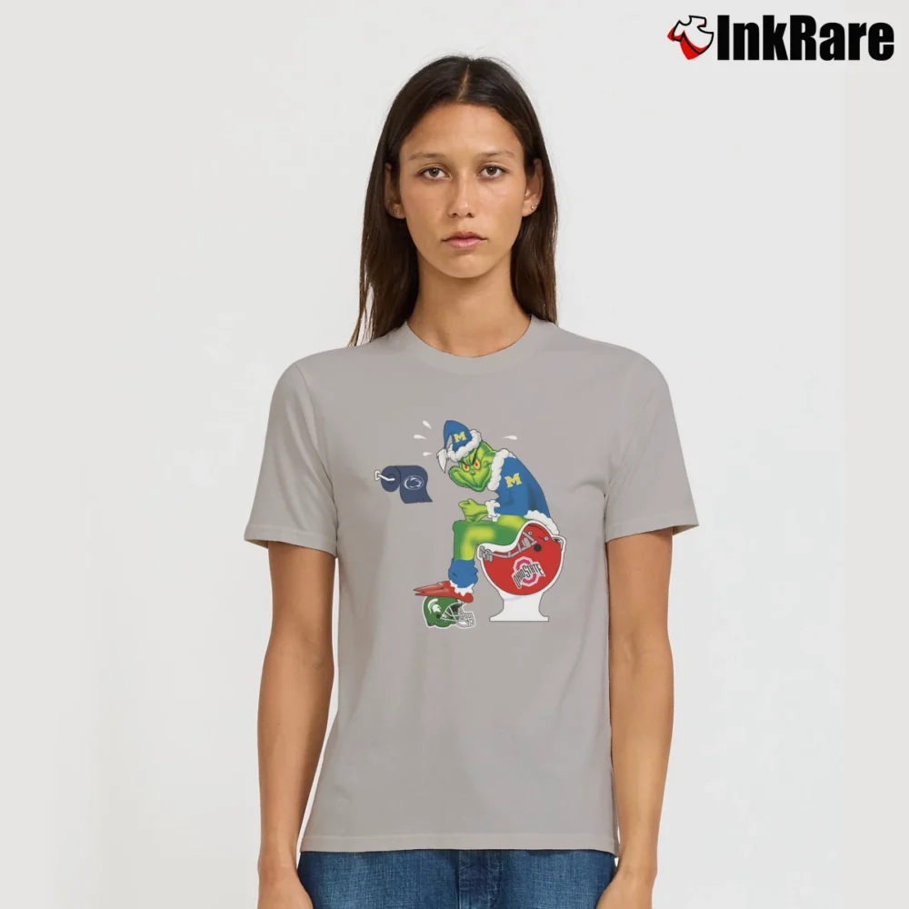 Women’s The Grinch Toilet Ohio State Buckeyes Michigan Signature T-Shirt in sport grey | Soft, Flattering Fit